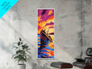 Sunset Shipwreck, Nautical Art, Vibrant Ocean Scene, Framed Canvas Print, Coastal Decor, Beach House Wall Art, Living Room Art