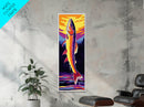 Leaping Trout, Fishing Wall Art, Vibrant Nature Scene, Canvas Print, Outdoor Enthusiast Decor, Lodge Wall Art, Rustic Home Decor