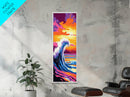 Ocean Wave, Surfing Art, Framed Canvas Print, Beach House Wall Art, Coastal Home Decor, Nautical Wall Art, Vibrant Seascape Painting