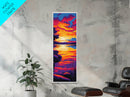 Coastal Glow, Sunset View, Seascape Art, Canvas Print, Beach House Decor, Vibrant Wall Art, Modern Painting, Living Room Art