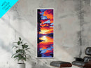 Tranquil Lake, Sunset Reflection, Nature Scene, Canvas Print, Cabin Decor, Serene Wall Art, Boho Home Aesthetic, Cozy Living Space