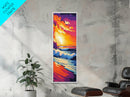 Tropical Sunset, Seaside Art, Colorful Landscape, Framed Canvas Print, Beach House Decor, Modern Coastal Wall Art, Vibrant Art