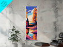 Autumn Lake, Fall Landscape, Nature Art, Framed Canvas Print, Cabin Decor, Warm Color Palette, Living Room Wall Art, Cozy Home