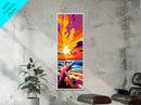 Beach Starfish, Ocean Wall Art, Coastal Decor, Framed Canvas Print, Vibrant Sunset, Nautical Art, Seaside Home, Relaxing Decor