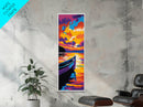 Canoe on Water, Serene Lake Art, Sunset Reflection Painting, Nature Lover Gift, Cabin Wall Decor, Tranquil Home Art, Framed Canvas Print