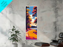 Woodland Path, Scenic Forest Trail, Vibrant Nature Art, Cozy Autumn Decor, Rustic Home Wall Art, Tranquil Landscape, Framed Canvas Print