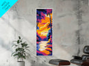 Tropical River, Exotic Nature Art, Vibrant Sunset Painting, Jungle Wall Decor, Boho Living Room Art, Lush Landscape, Canvas Print