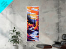 Autumn Waterfall, Fall Forest Art, Seasonal Nature Painting, Cozy Home Decor, Rustic Living Room Art, Framed Canvas Print
