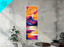Mountain Sunset, Vibrant Nature Art, Bold Landscape Painting, Adventure Decor, Cabin Wall Art, Boho Living Room Art, Framed Canvas Print