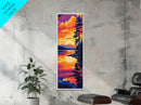 Sunset Reflection, Lake Art, Framed Canvas Print, Nature Wall Decor, Cabin Wall Art, Outdoor Aesthetic, Vibrant Landscape Painting