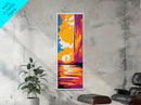 Urban Sunset, Cityscape Art, Vibrant Skyline Painting, Contemporary Wall Decor, Bold Living Room Art, Canvas Print