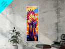 Vibrant Headdress, Native American, Tribal Art, Wall Decor, Framed Canvas Print, Boho Art, Office Art, Living Room Wall Art