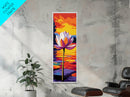 Lotus Flower, Sunset Lake, Water Lily, Zen Wall Art, Framed Canvas Print, Nature Inspired, Meditation Room, Spa Wall Decor