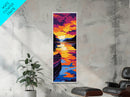 Canoe on Water, Golden Sunset, Peaceful Nature, Lake Scene, Framed Canvas Print, Warm Autumn Colors, Lodge Art, Cozy Cabin