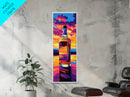 Whiskey Bottle Art, Bar Wall Decor, Retro Aesthetic, Canvas Print, Man Cave Decor, Liquor Lover Gift, Vibrant Sunset, Mid-Century Style