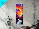 Sunset Canyon, Vibrant Landscape, Colorful Nature, Wall Art, Framed Canvas Print, Living Room Decor, Modern Home Aesthetic