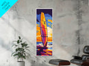 Surfing Wave, Ocean Adventure, Vibrant Summer, Coastal Art, Framed Canvas Print, Beach House Decor, Nautical Wall Aesthetic