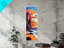 Cliffside Ocean, Sunset Beach, Dramatic Seascape, Coastal Art, Framed Canvas Print, Living Room Decor, Modern Home Aesthetic