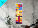 Kayak Paddle, Sunset Water, Canvas Print, Outdoor Adventure Wall Art, Lake Life Decor, Cabin Aesthetic, Nature Enthusiast Painting