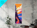 Sunset Trail, Scenic Mountain Path, Nature Lover Art, Framed Canvas Print, Adventure Aesthetic, Hiking Decor, Vibrant Landscape