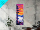 Sunset Over Water, Tranquil Lake Scene, Cabin Retreat Wall Art, Warm Sunset Colors, Nature Print, Canvas Print, Serene Home Decor