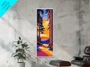 Redwood Path, Autumn Wall Art, Nature Landscape, Cabin Decor, Warm Sunset, Scenic Painting, Living Room, Canvas Print, Rustic Style