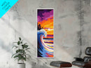 Ocean Wave, Surf Art, Sunset Beach, Coastal Home, Large Wall Art, Vibrant Colors, Modern Art, Beach House, Living Room, Canvas Print