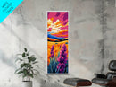 Wildflower Field, Vibrant Sunset, Colorful Landscape, Boho Decor, Nature Lover, Country Scene, Rustic Home, Living Room, Canvas Print