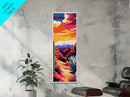 Desert Path, Cactus Art, Vibrant Landscape, Warm Colors, Boho Decor, Rustic Wall Art, Living Room, Framed Canvas Print