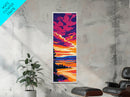 Rolling Hills, Sunset Sky, Colorful Clouds, Scenic View, Peaceful Art, Warm Colors, Cozy Home, Living Room, Canvas Print