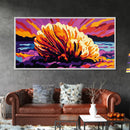 Seashell Sunset, Coastal Wall Art, Beach Decor, Ocean Glow Art, Colorful Nautical Scene, Canvas Print, Living Room Art, Bedroom Accent