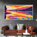 Golden Water, Twilight Reflection, Framed Canvas Print, Serene Lake Scene, Minimalist Home Decor, Tranquil Wall Art, Sunset Glow