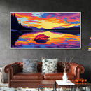 Autumn Leaf, Water Tranquility, Canvas Print, Serene Fall Wall Art, Seasonal Nature Painting, Calming Lake Artwork, Office Wall Art