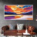 Frozen Lake, Sunset Reflection, Winter Wonderland, Vibrant Mountain Scene, Scenic Wall Art, Canvas Print, Home Decor, Christmas Gift