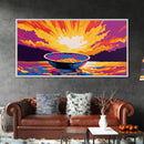 Sunrise Bowl, Abstract Landscape, Mystical Sky, Vibrant Sunset, Surreal Artwork, Canvas Print, Boho Wall Art, Kitchen Decor, Gift