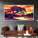 River Tree, Tranquil Sunset, Peaceful Nature Art, Scenic Wall Decor, Framed Canvas Print, Rustic Living Room Artwork, Boho Style