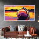 Floating Buoy, Coastal Sunset, Nautical Wall Art, Ocean Inspired Decor, Framed Canvas Print, Beach House Artwork, Seaside Theme