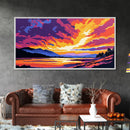 Sunset Reflections, Vibrant Sky, Landscape Art, Canvas Print, Modern Nature Decor, Office Wall Art, Bold Sunset Painting, Boho Art