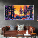 Forest Path, Golden Hour, Pine Trees, Canvas Print, Mountain Retreat Wall Art, Nature Lover Gift, Autumn Vibes, Outdoor Serenity