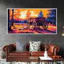 Pioneer Wagon, Rustic Decor, Western Landscape, Canvas Print, Autumn Country Art, Farmhouse Wall Art, Living Room Artwork, Fall Vibes