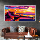 Wooden Pipe, Sunset Art, Colorful Painting, Canvas Print, Western Decor, Smokers Lounge, Rustic Wall Art, Unique Gift, Living Room