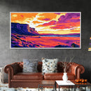 Desert Cliffs, Sunset Sky, Southwest Art, Grand Canyon Style, Warm Earthy Tones, Rustic Wall Decor, Entryway or Hallway, Canvas Print