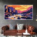 Yosemite Sunset, Majestic River, Vibrant Sky, Tranquil Nature, Grand Scenery, Wilderness Beauty, Living Room Wall Art, Canvas Print