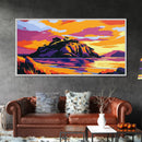 Island Sunset, Peaceful Water, Vibrant Landscape, Serene Scene, Nature Artwork, Home Office, Living Room, Canvas Print