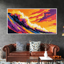 Ocean Wave, Sunset Colors, Surfer Art, Canvas Print, Beach House Wall Art, Coastal Vibes, Nature Lover Gift, Summer Decor