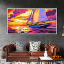 Sailboat Sunset, Ocean Serenity, Nautical Decor, Canvas Print, Coastal Wall Art, Sailing Gift, Vibrant Seascape, Relaxing Atmosphere