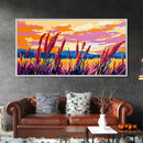 Wheat Field, Golden Sunset, Autumn Landscape, Rustic Nature Art, Framed Canvas Print, Farmhouse Decor, Warm Home Accent, Country Living
