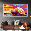 Seashell Sunset, Coastal Treasure, Beach House Art, Framed Canvas Print, Nautical Wall Decor, Summer Home Vibes, Relaxing Atmosphere