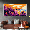 Coastal View, Ocean Waves, Colorful Beach, Sunset Art, Framed Canvas Print, Living Room Wall Art, Nautical Home Decor, Beach Lover Gift
