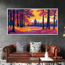 Autumn Forest, Vibrant Trees, Fall Landscape, Nature Wall Art, Framed Canvas Print, Rustic Decor, Living Room Art, Cozy Home Gift